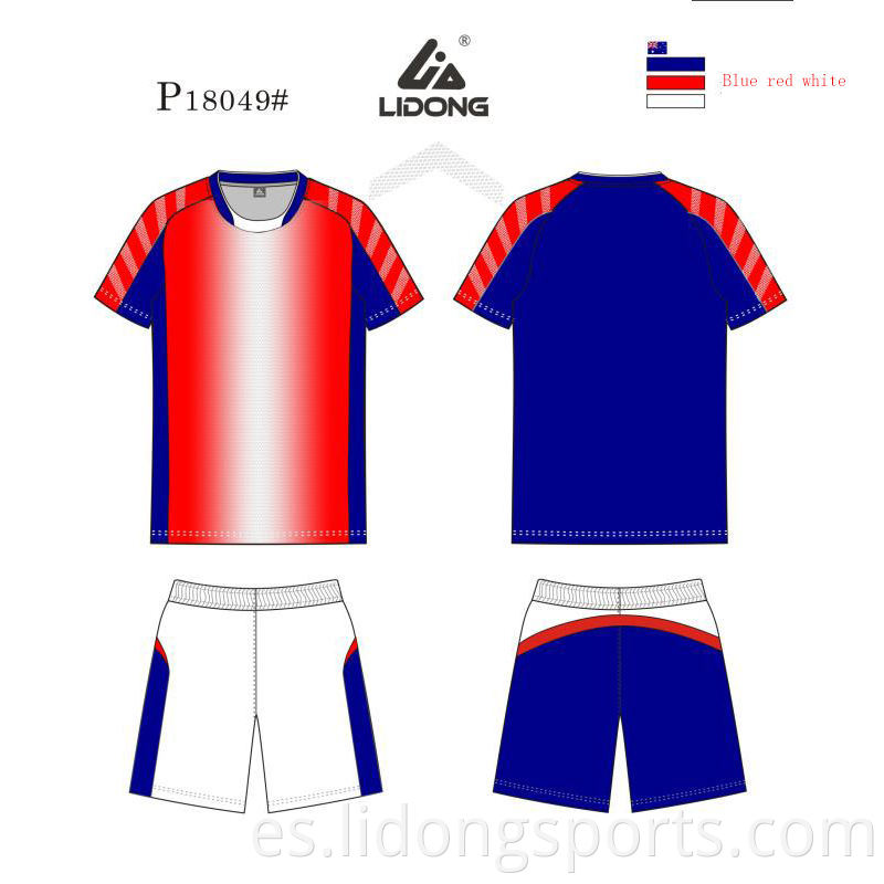 100% poliéster Impresión por sublimación digital Conjuntos de uniformes de fútbol personalizados de Jersey de fútbol barato